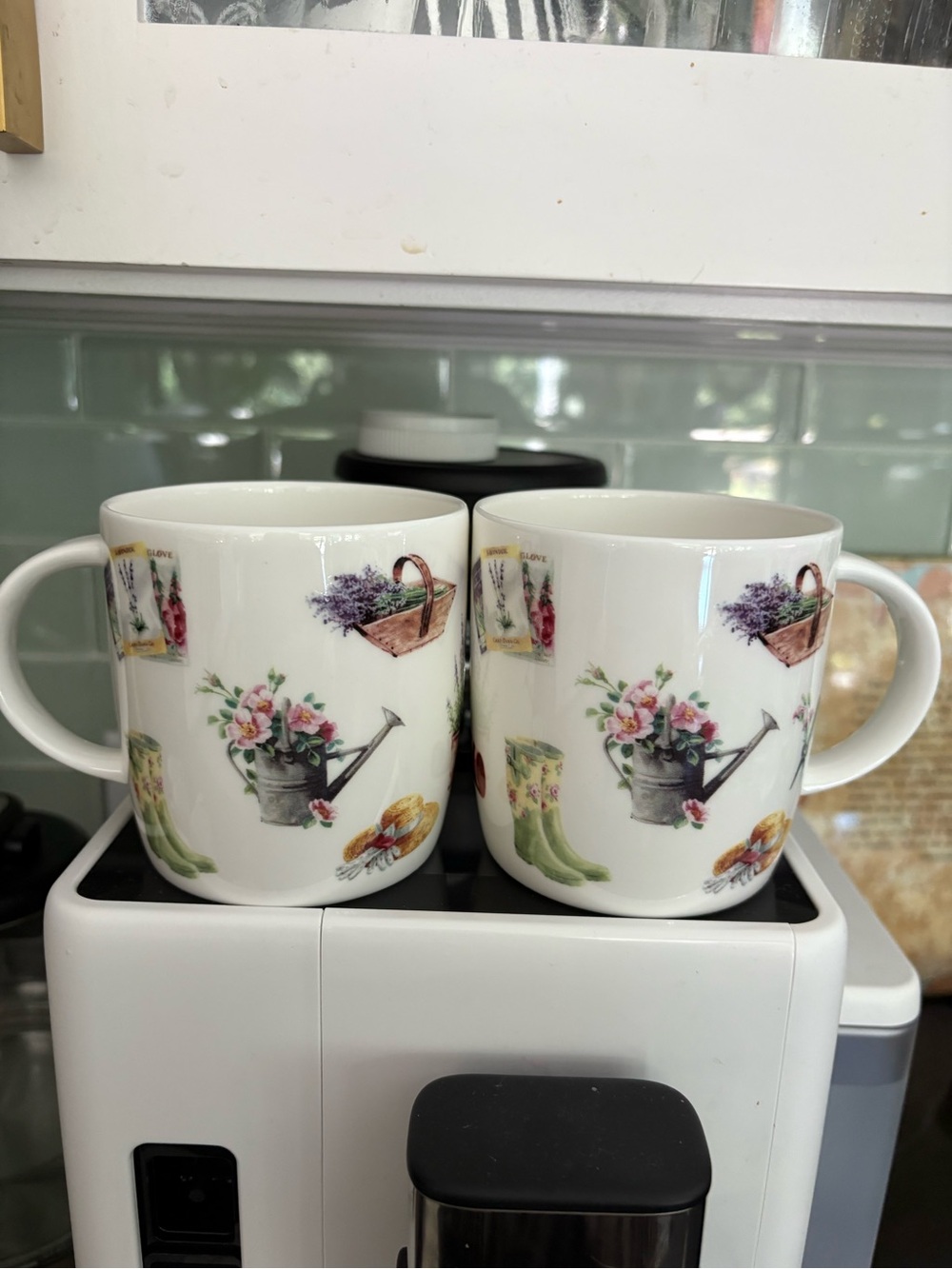 Roy Kirkham Floral Garden Watering Can Ceramic Mug - White/Fine bone china